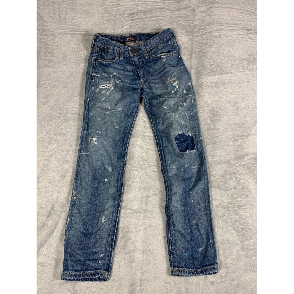 Polo Ralph Lauren Authentic Denim Goods Boys Jeans Size 7 Blue Cotton